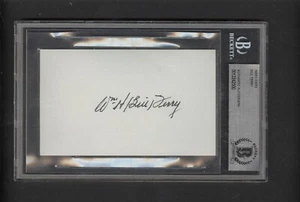 William Bill Terry Autographed Index Card Beckett BAS Encased - Picture 1 of 2