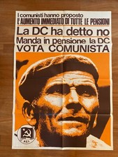 MANIFESTO,poster,1972 PARTITO COMUNISTA P.C.I. VOTA ,AUMENTO DELLE PENSIONI