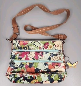SAKROOTS Cartera Mariposa y Floral Bandolera Bolso de Mano 11x2x9 Vinilo Boho - Imagen 1 de 10
