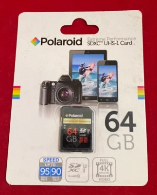 64GB High Speed SD Card U3 UHS-1 Class 10 SDXC Memory Flash Card - Up to 95MB/s - Image 1 of 2