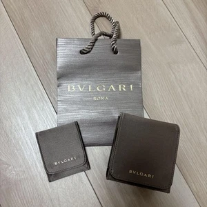 BVLGARI Jewelry Watch Travel Storage Case Pillow Ring Pouch Paper Bag Authentic - Picture 1 of 11