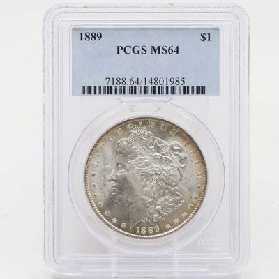 1889 Morgan Dollar MS64 PCGS 90% Silver Philadelphia - Image 1 of 2