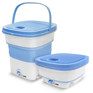 Portable Mini Washing Machine Lightweight Collapsible Bucket - Perfect for Campi - Picture 1 of 7