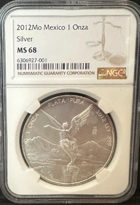 2012 MEXICO LIBERTAD SILVER,NGC MS68 - Image 1 of 2