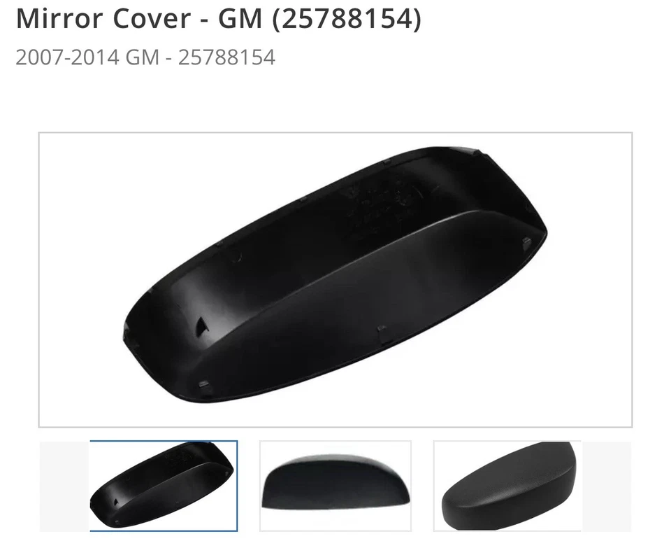 Capa espelhada preta para GMC Yukon Sierra 2007-2013 25788154(5) direita e esquerda - Imagem 1 de 1