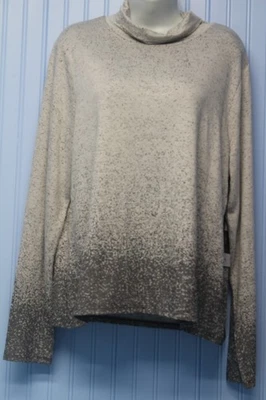 Simply Vera white & black print ltwt stretch turtleneck l/s pullover top XXL NWT - Image 1 of 3