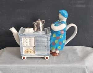 Tony Carter Novelty Teapot Breaktime Tea Trolley Lady Pastries Tea Pot - Picture 1 of 11