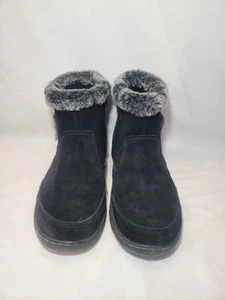 KHOMBU Jessica Negro Gamuza Cuero Imitación Piel Invierno Nieve Botines Talla 9 - Imagen 1 de 5