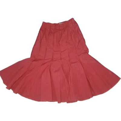 Two Star Dog Embroidered Fit & Flare Pleated Skirt Coral S Retro Y2K 90's Sexy - Image 1 of 4