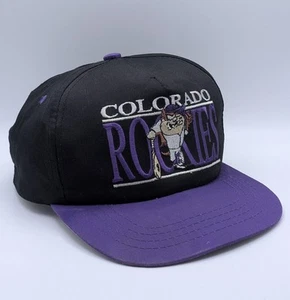 Cappello vintage Colorado Rockies YOUTH Taz snapback anni 90 MLB Looney Tunes viola vintage - Foto 1 di 5