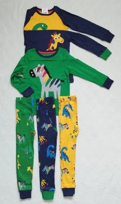 Paquete de 3 pijamas ajustados Next para niños 4-5 años - dinosaurio, cebra, jirafa nuevo con etiquetas Foto 1 de 4
