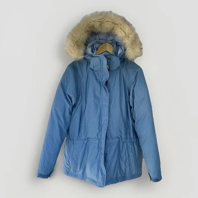 LL Bean Womens M Goose Down Gore-Tex Parka Coat Fur Hood Jacket 0BCS2 Y2K 90s - Image 1 of 4