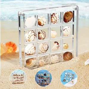 16 Grids Acrylic Display Box - Clear Shadow Box for Seashell, Rock, and Thimb... - Bild 1 von 7