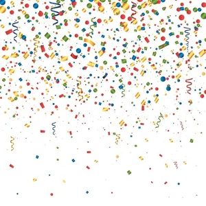 Happy Birthday Confetti Party Backdrop 6x6ft Kids Adults Photo Booth Decor - Picture 1 of 7