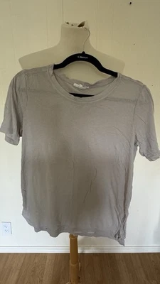 CAMISETA CLU TOO Gris 100% ALGODÓN EE. UU. MANGA CORTA TOP TALLA S Foto 1 de 4