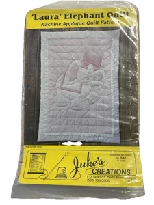 Laura Elephant Quilt Pattern Machine Appliqué Jukes Creations Vintage 1981 - Picture 1 of 4