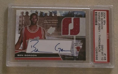 2004-05 SPx BEN GORDON RPA Signed Jersey Throwback PSA 10 GM Chicago Rookie Auto - Image 1 of 3