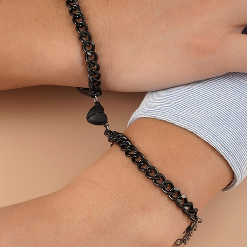 Braccialetto commemorativo coppia 2 pezzi cuore braccialetto magnetico regalo San Valentino