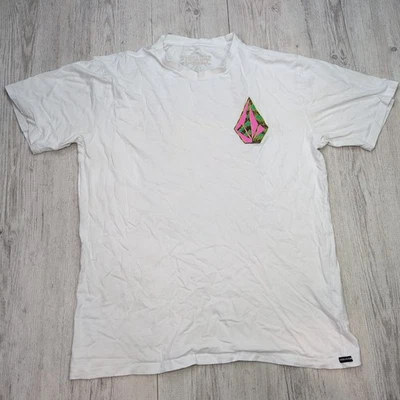 Volcom Stone Surf Graphic T-Shirt Size L Gold Coast AUS Y2K Style Cotton White - Image 1 of 4