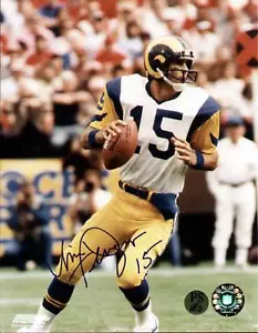 VINCE FERRAGAMO "LOS ANGELES RAMS" AUTOGRAPHED 8 X 10 COLOR PHOTO COA - Foto 1 di 2