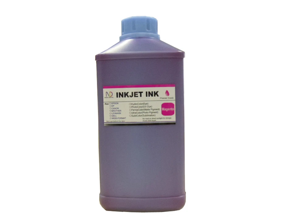 1 Liter ND® Magenta Refill Ink for HP Canon Lexmark Dell Refillable Cartridges - Image 1 of 1