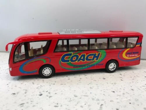 7" Kinsmart Kinsfun Coach Tour Travel Diecast Model Toy Bus Pull Action Red - Image 1 of 1