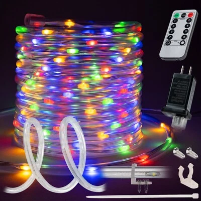 Colorful 8-Mode LED Outdoor Waterproof Rope Light 10' 20' 25' 50' 100' 150' ft - Image 1 of 4