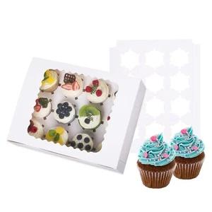 6-Set Cupcake Boxes Hold 12 Standard Cupcakes, Food Grade Cupcake Holders Bakery - Picture 1 of 7