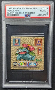 Pokemon 1999 Amada Super DX Gold - Venusaur D123 Gold Sticker - PSA 8 NM-MT - Picture 1 of 3
