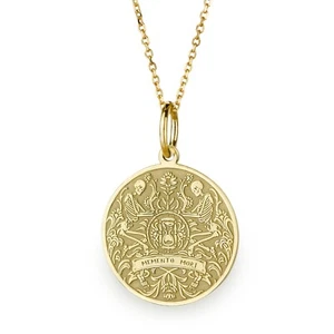 14K Gold Memento Mori Necklace, Amor Fati Pendant, Stoicism Charm, Gift For Her - Picture 1 of 9