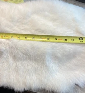 Rabbit Fur Pelt White/Off White Genuine Leather Soft Single Pelt # 1 grade. big - Picture 1 of 3