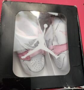 Jordan crib shoes PINK NIKE AIR Size 2C MY 1ST Jordan WITH BOX LNWNT