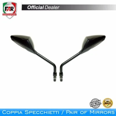 COPPIA SPECCHIETTI SPECCHI MOTO FAR 6780 E 6781 NERO DA MANUBRIO - Immagine 1 di 3