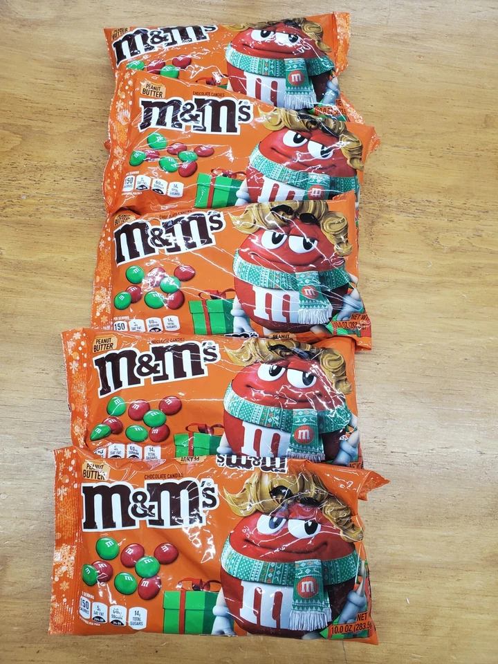 1 Full Bag M&M's Peanut Butter Christmas USA 10 Oz BBF 07/2020