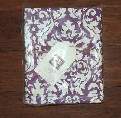 Funda nórdica Pottery Barn damasco doble 100 % algodón púrpura NUEVA Foto 1 de 4