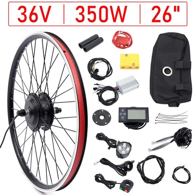 Kit de conversión de bicicleta eléctrica de rueda delantera de 26 pulgadas 36V 350W motor de buje Foto 1 de 4