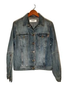 Moschino jeans Vintage Jacket Donna Designer Denim Fall Buttons Pockets size 12 - Picture 1 of 11