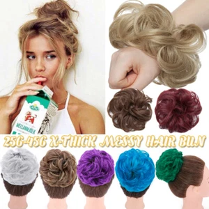 Haar Teil Dutt Haargummi Wie Echthaar Haarverlängerung Haarknoten Hair Bun Wrap - Bild 1 von 45