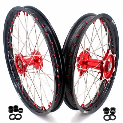 KKE 21/19'' Cast Wheels Rims Fit Honda CRF250R 2014-2025 CRF450R 2013-2025 Red - Image 1 of 4