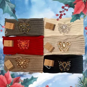 New C.C. Knit Headband Ear Warmer Rhinestone Winter Head Wrap (6) - Picture 1 of 1