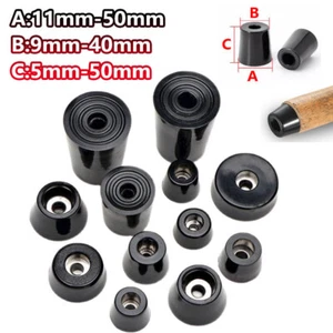 Furniture Slip Feet Speaker Bed Table Box Tapered Rubber Protection Black Sizes - Picture 1 of 82