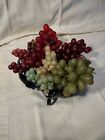 Lot of 9  Vintage Rubber Fruit Faux Artificial Green Purpl Grapes Small to Large