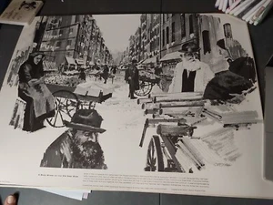Rare 1966 American Jewish Archives C Orlemann Busy Street Old East Side 18x24 - Picture 1 of 6