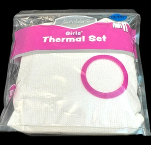 Berkley Jensen Thermal Set Girls 8-10 White Cloud Dancer Poly-Rayon-Span - Picture 1 of 8