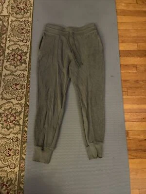 Pantalones de chándal Joie Domanique S verde elástico algodón rizo bolsillos pull-on Foto 1 de 4