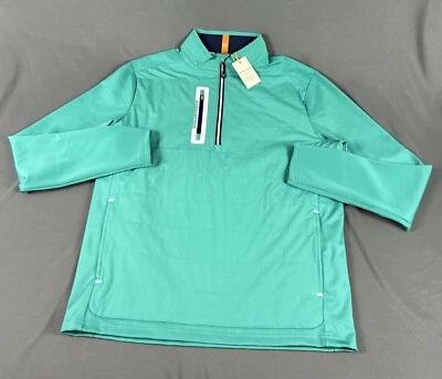 Chaqueta Pullover de Golf Peter Millar CS Weld Elite Híbrida 1/2 Cremallera Mediana Verde $200 Foto 1 de 4