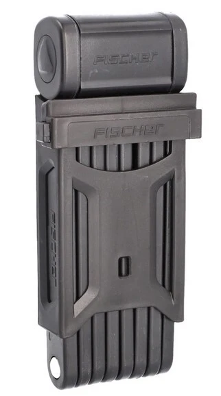 FISCHER Falt-Fahrradschloss XL mit Halter und Schlüssel 110 cm schwarz 50385