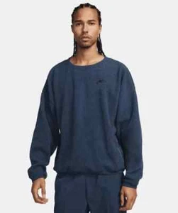 Nike Men's Sz L Fleece Sherpa Winterized Sweatshirt Pullover Blue FB8378-410 - Picture 1 of 10