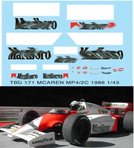1/43 Decals für MCLAREN MP4/2C MP4/2B 1985 1986 DECAL TBD171 - Bild 1 von 1