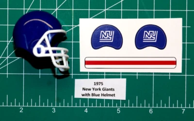 Cascos de fútbol americano Gumball 1975 NY DISCO Giants Diecut *CALCOMANÍAS Y CASCO AZUL OPI* Foto 1 de 3